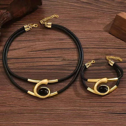 Black Gold Jewelry Set - Diane Jewelry