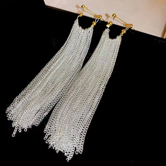 Long Fringe Statement Dangle Earrings - Diane Jewelry