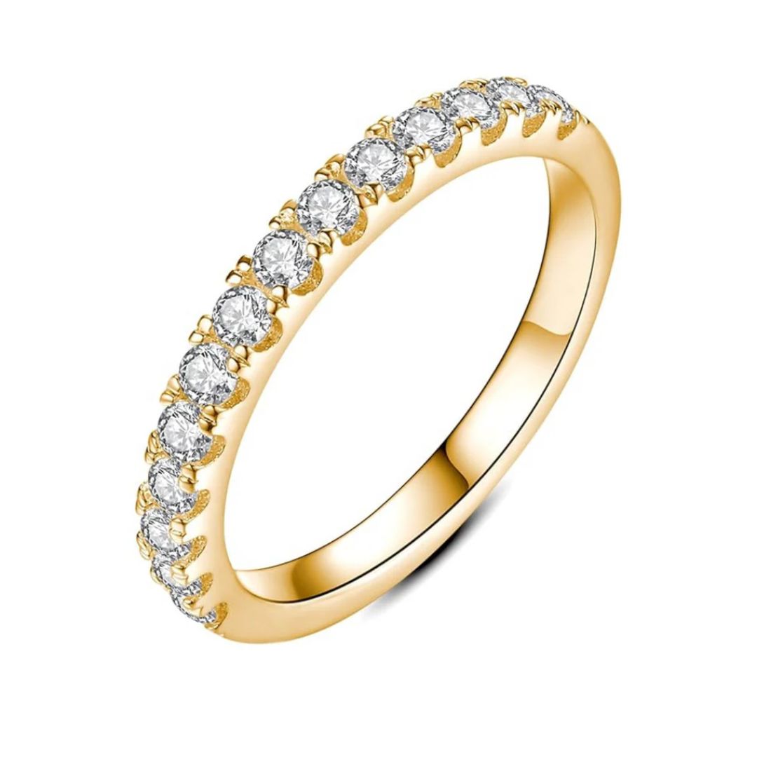 Classic Gold Crystal Band Ring - Diane Jewelry