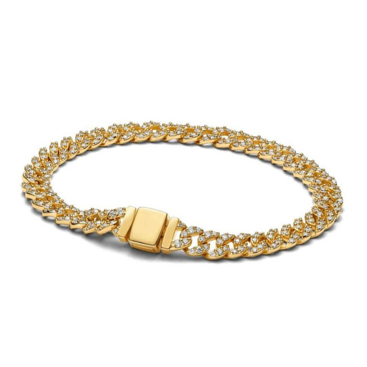 Iced Out Gold Chain Bracelet - Diane Jewelry