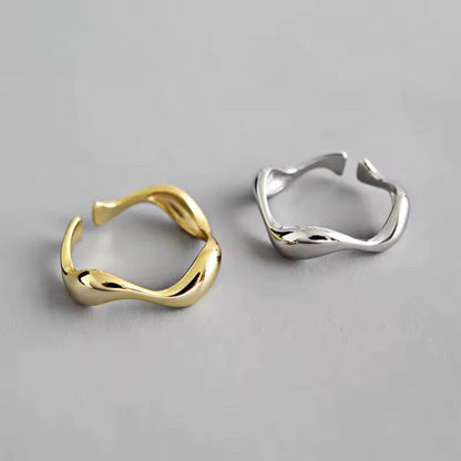 Modern Wavy Open Silver Ring - Diane Jewelry