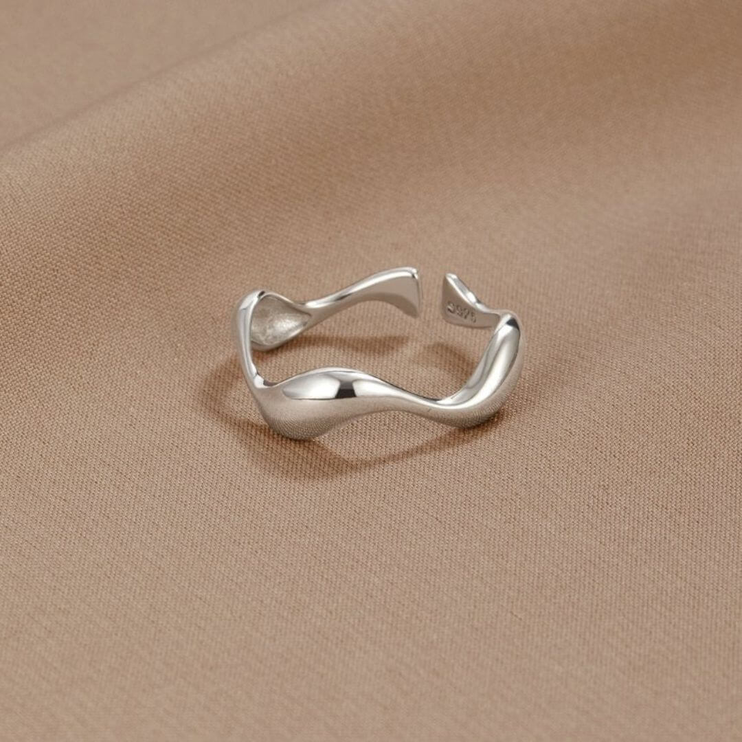 Modern Wavy Open Silver Ring - Diane Jewelry