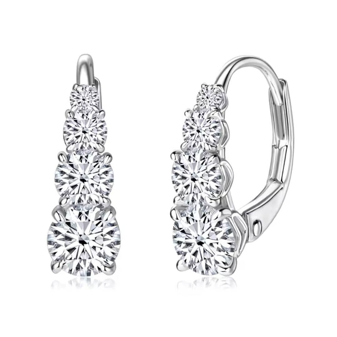 Gold Graduated Crystal Drop Earrings - Diane Jewelry