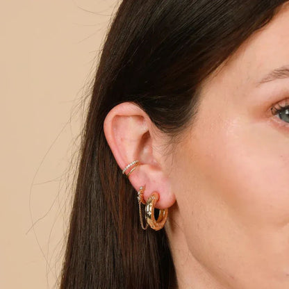 Gold Star Huggie Hoop Earrings - Diane Jewelry