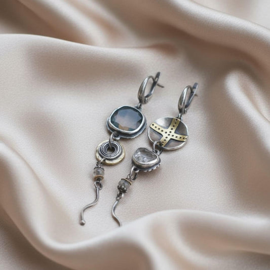 Artisan Mixed Metal Dangle Earrings Emma & Noah Jewelry