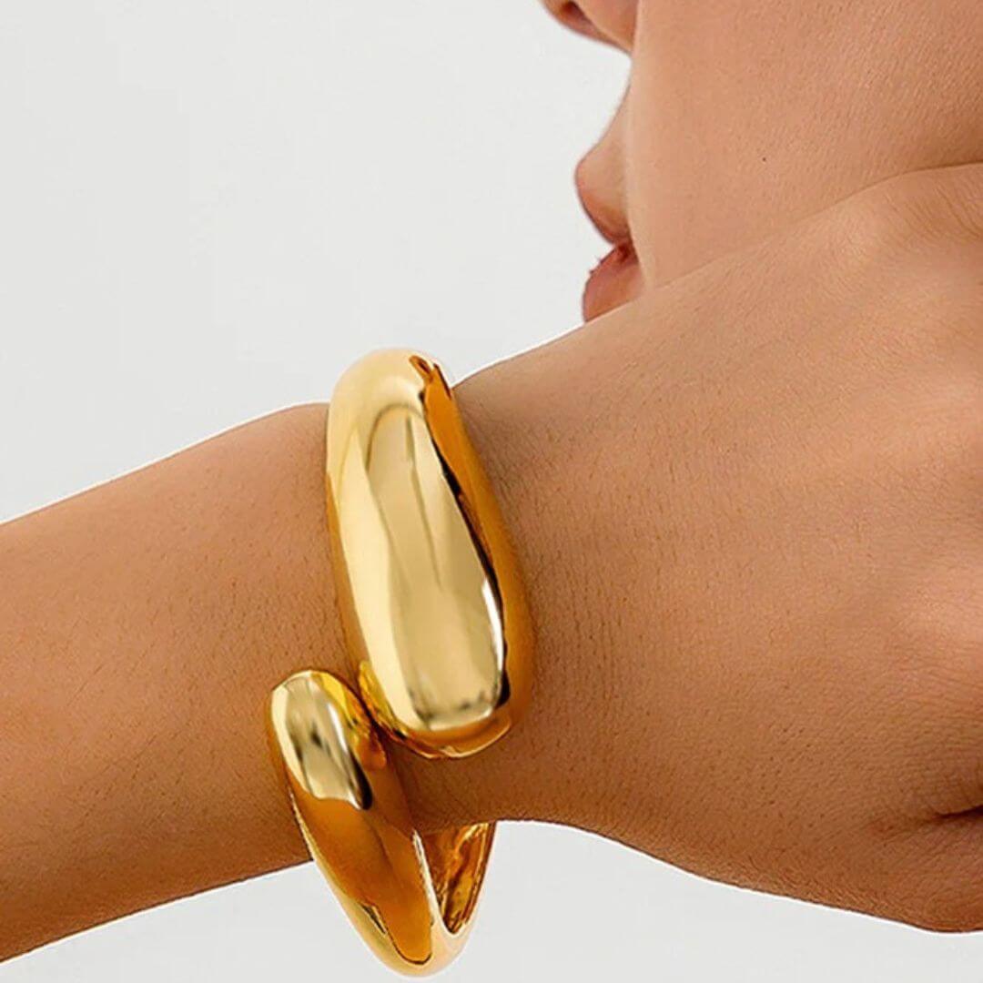 Bold Gold Chunky Cuff Bracelet - Diane Jewelry