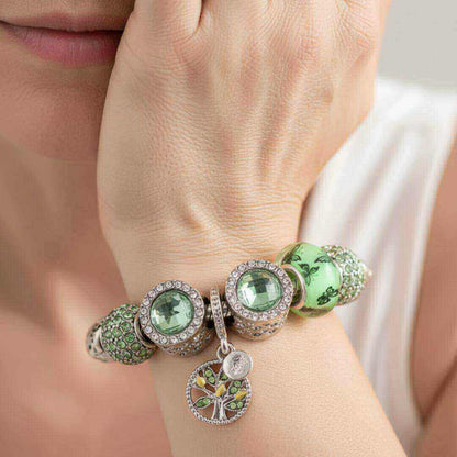 Green Charm Beaded Snake Bracelet Emma & Noah Jewelry