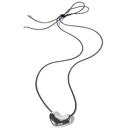 Gold Heart Tie Choker Necklace - Diane Jewelry