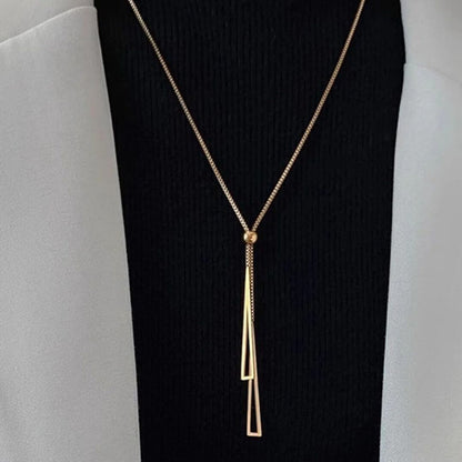 Gold Adjustable Geometric Lariat Necklace - Diane Jewelry