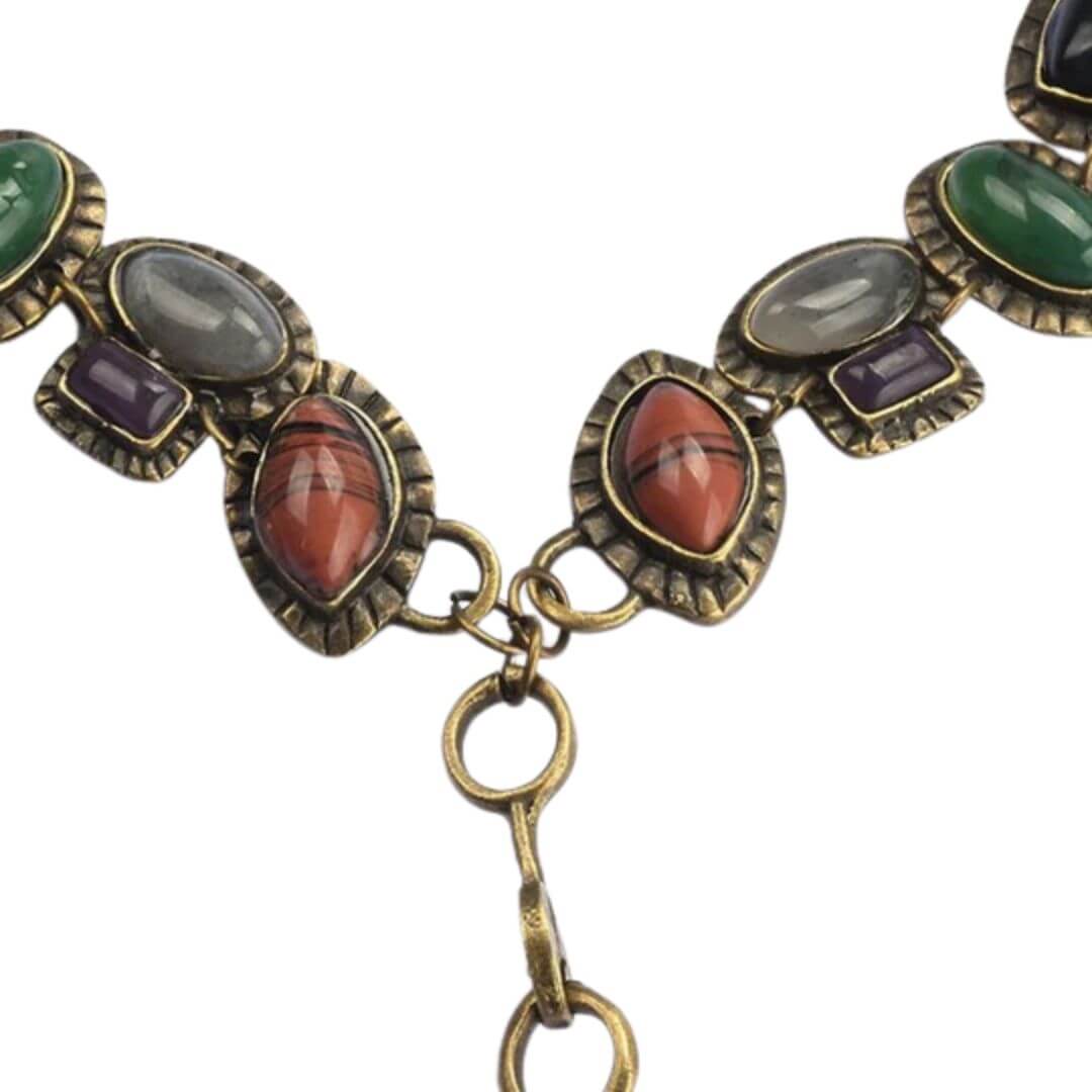 Vintage Gemstone Boho Statement Necklace - Diane Jewelry