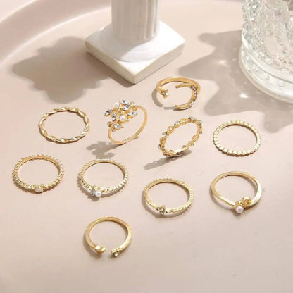 Gold Boho Stacking Ring Set - Diane Jewelry