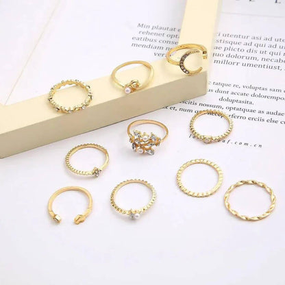 Gold Boho Stacking Ring Set - Diane Jewelry