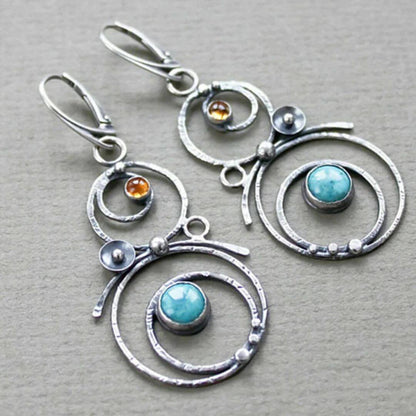 Boho Turquoise Artisan Drop Earrings - Diane Jewelry