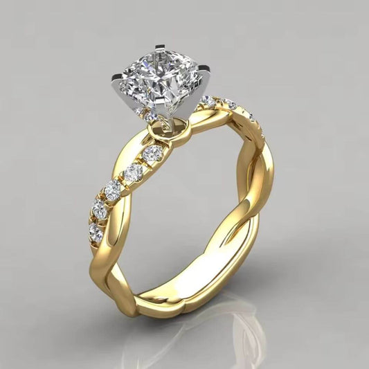 Princess Cut Twist Engagement Ring - Diane Jewelry