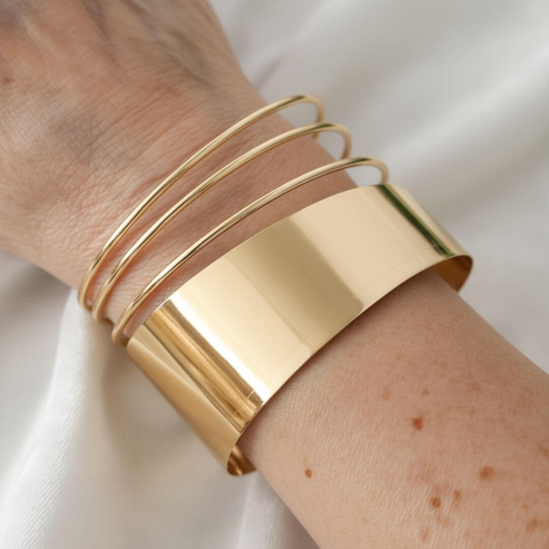 Modern Silver Wire Cuff Bracelet Emma & Noah Jewelry