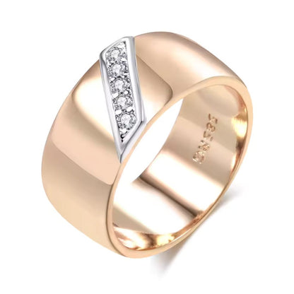 Two-Tone Rose Gold Band Ring - Diane Jewelry