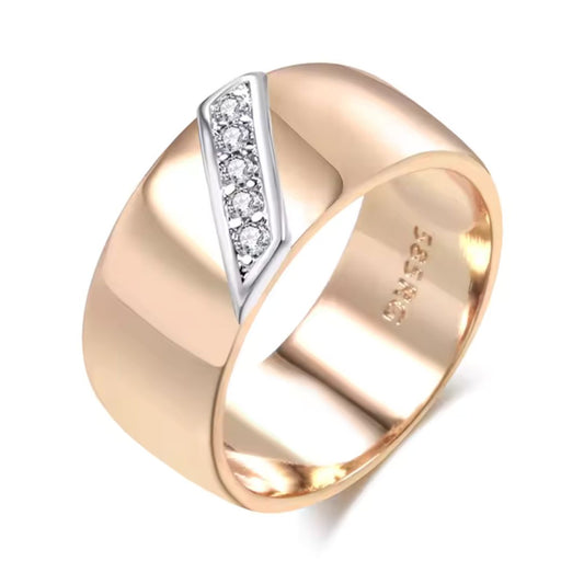 Two-Tone Rose Gold Band Ring - Diane Jewelry