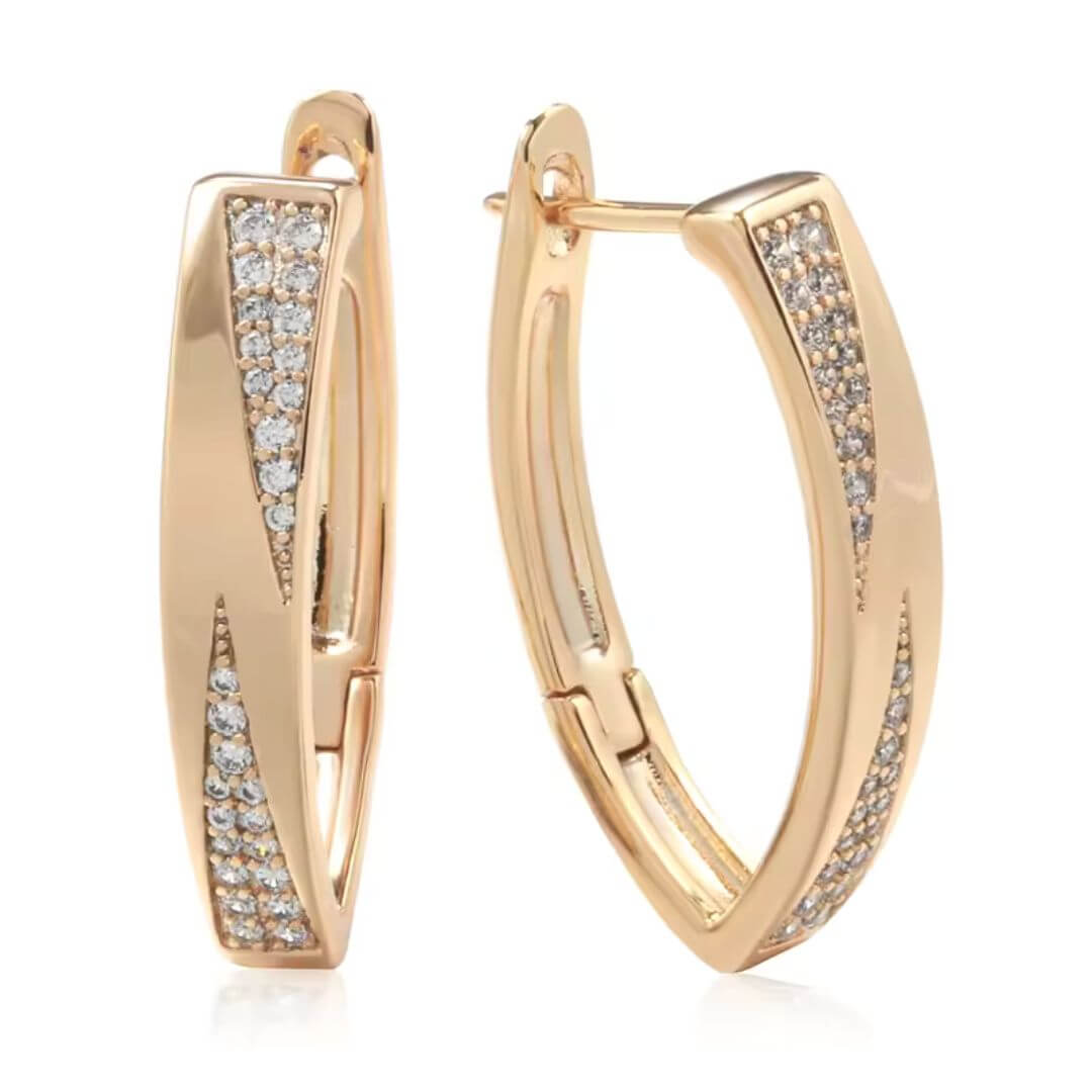 Gold Crystal Hoop Earrings - Diane Jewelry