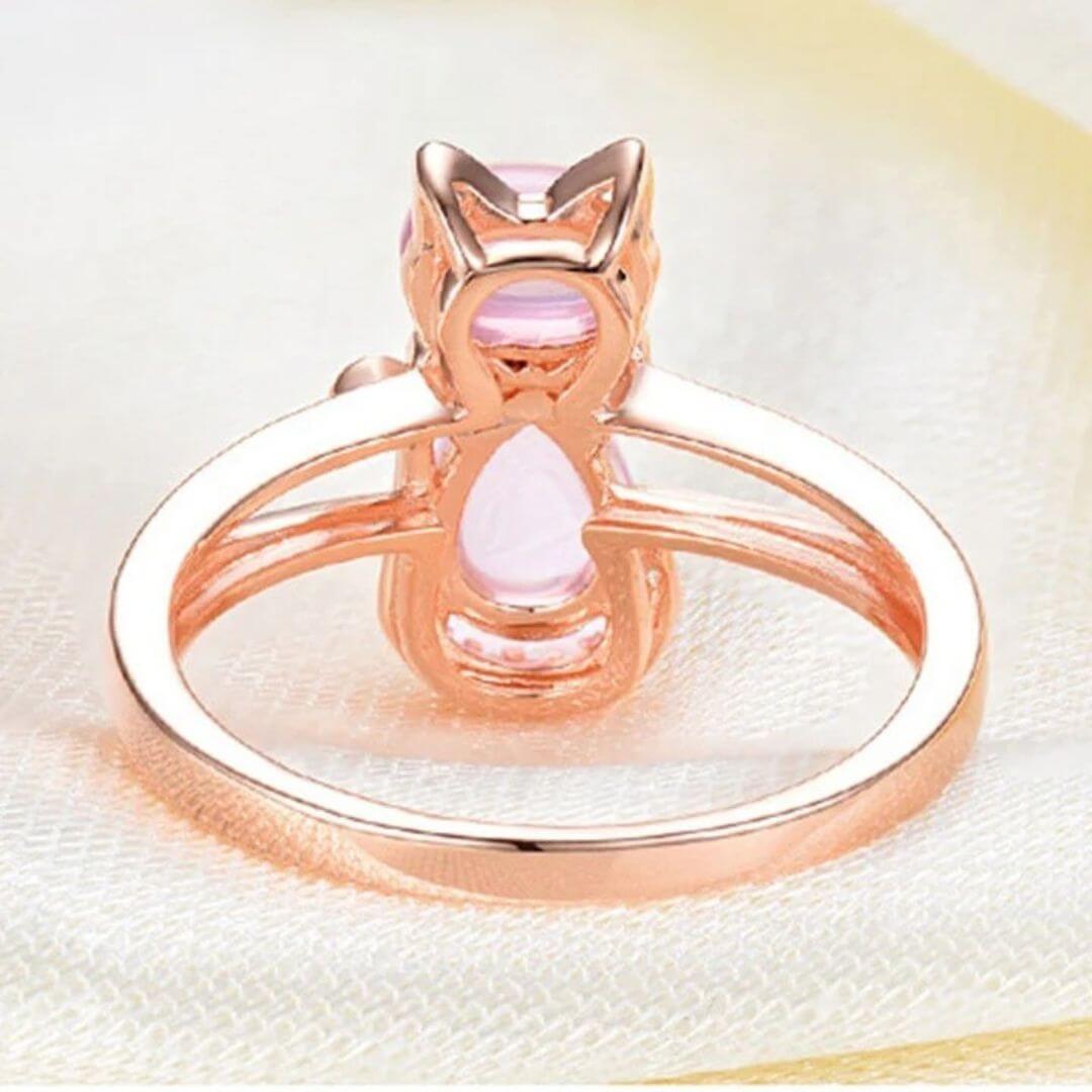 Rose Gold Cat Ring - Diane Jewelry