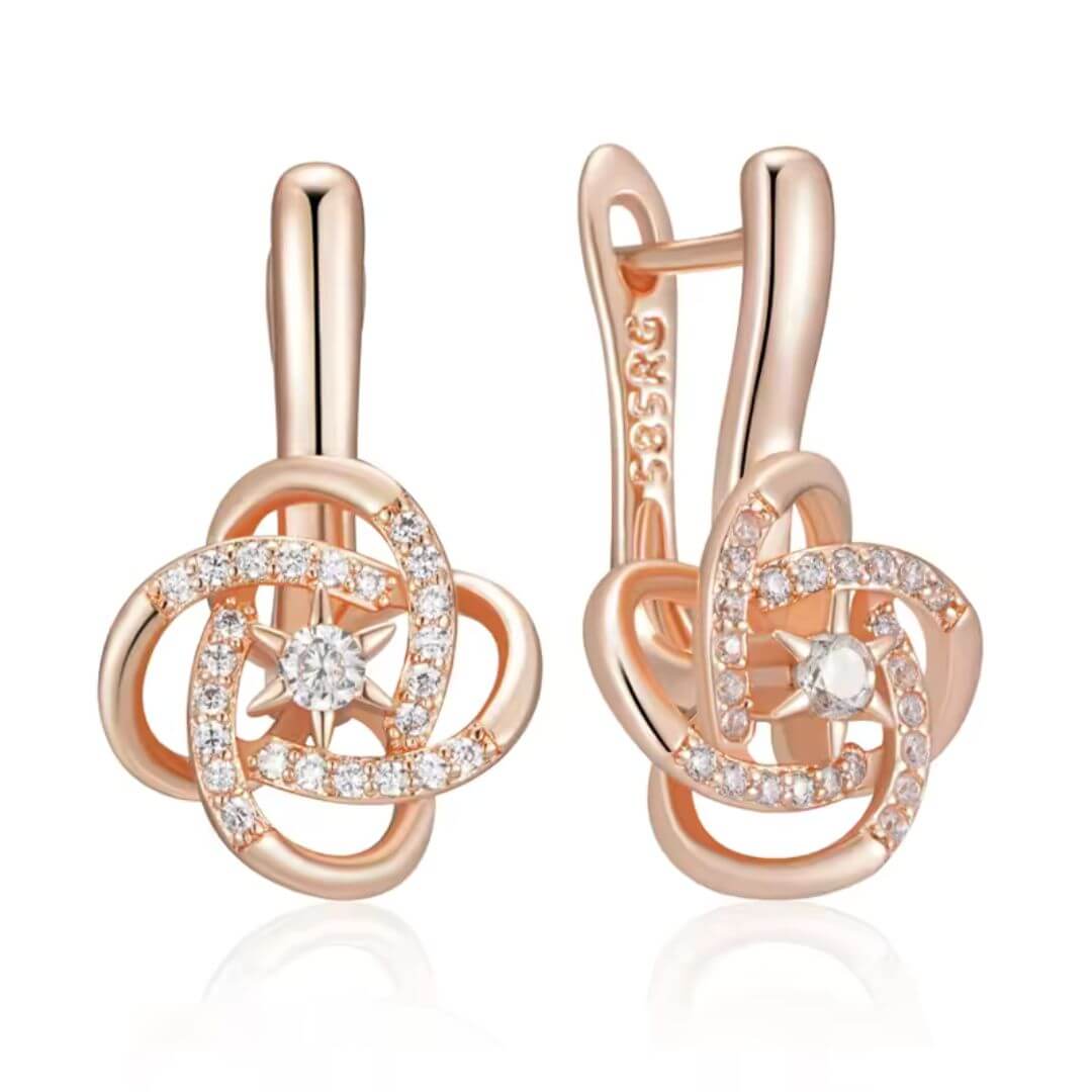 Rose Gold Celtic Star Earrings - Diane Jewelry