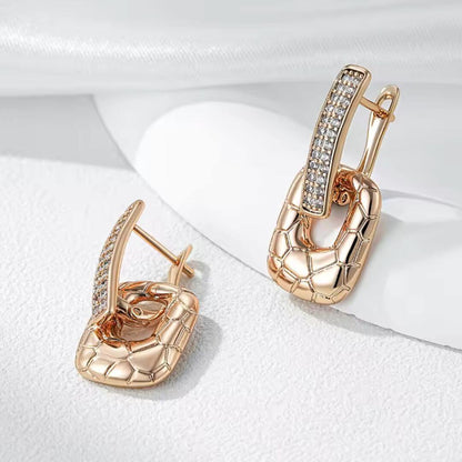 Rose Gold Crystal Link Earrings - Diane Jewelry