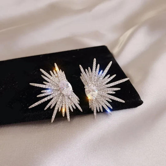 Starburst Crystal Statement Stud Earrings - Diane Jewelry