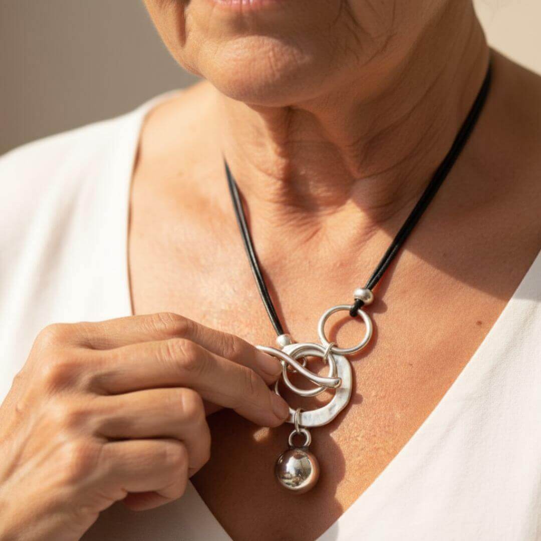 Silver Toggle Charm Pendant Necklace Emma & Noah Jewelry