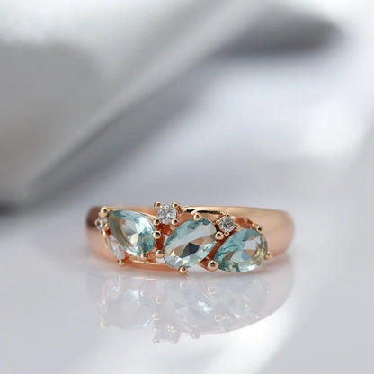 Blue Topaz Rose Gold Ring - Diane Jewelry