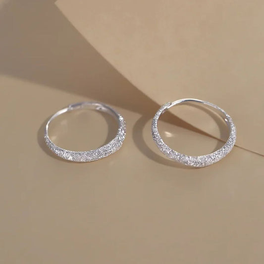 Sparkly Silver Hoop Earrings Women - Diane Jewelry