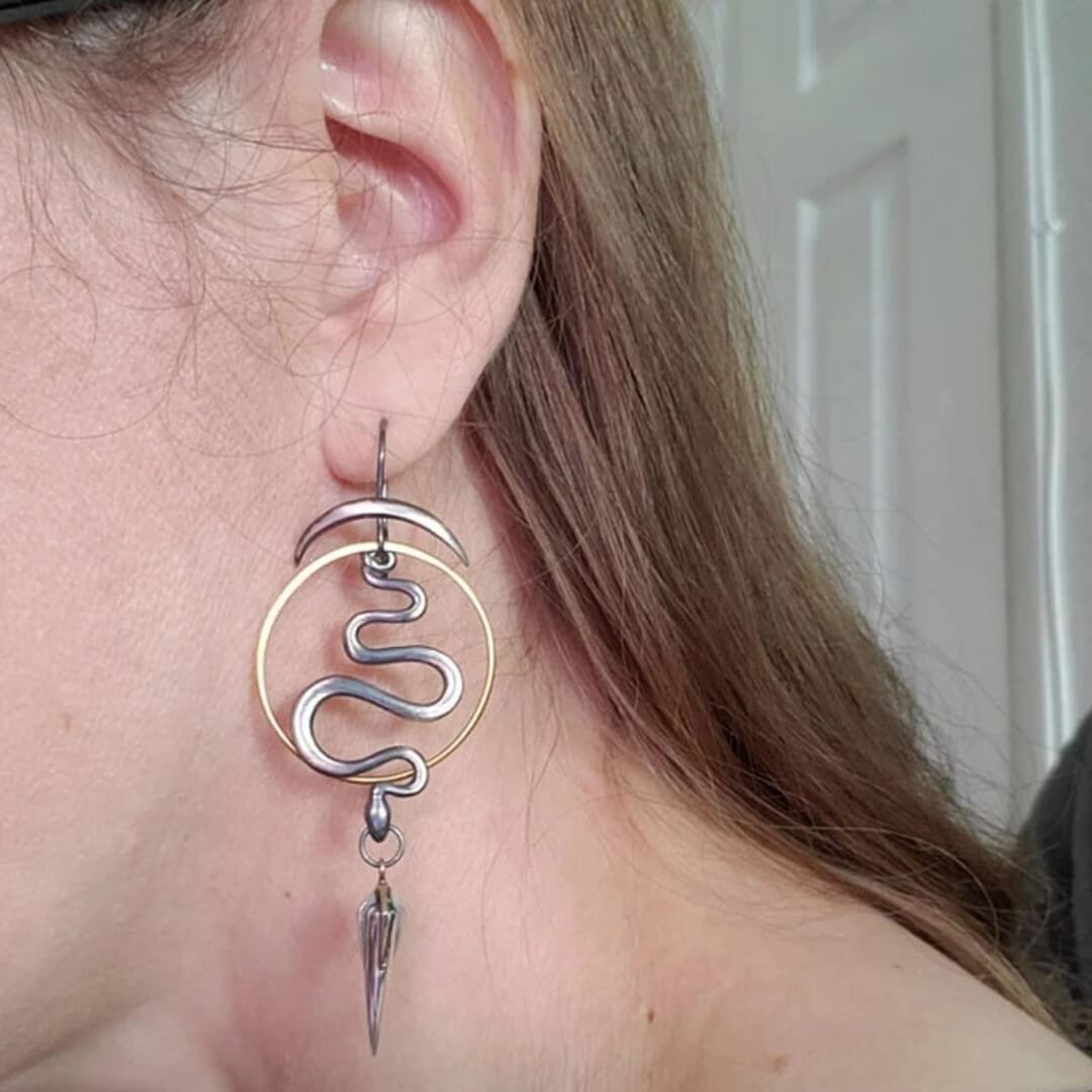 Boho Snake Dangle Drop Earrings - Diane Jewelry