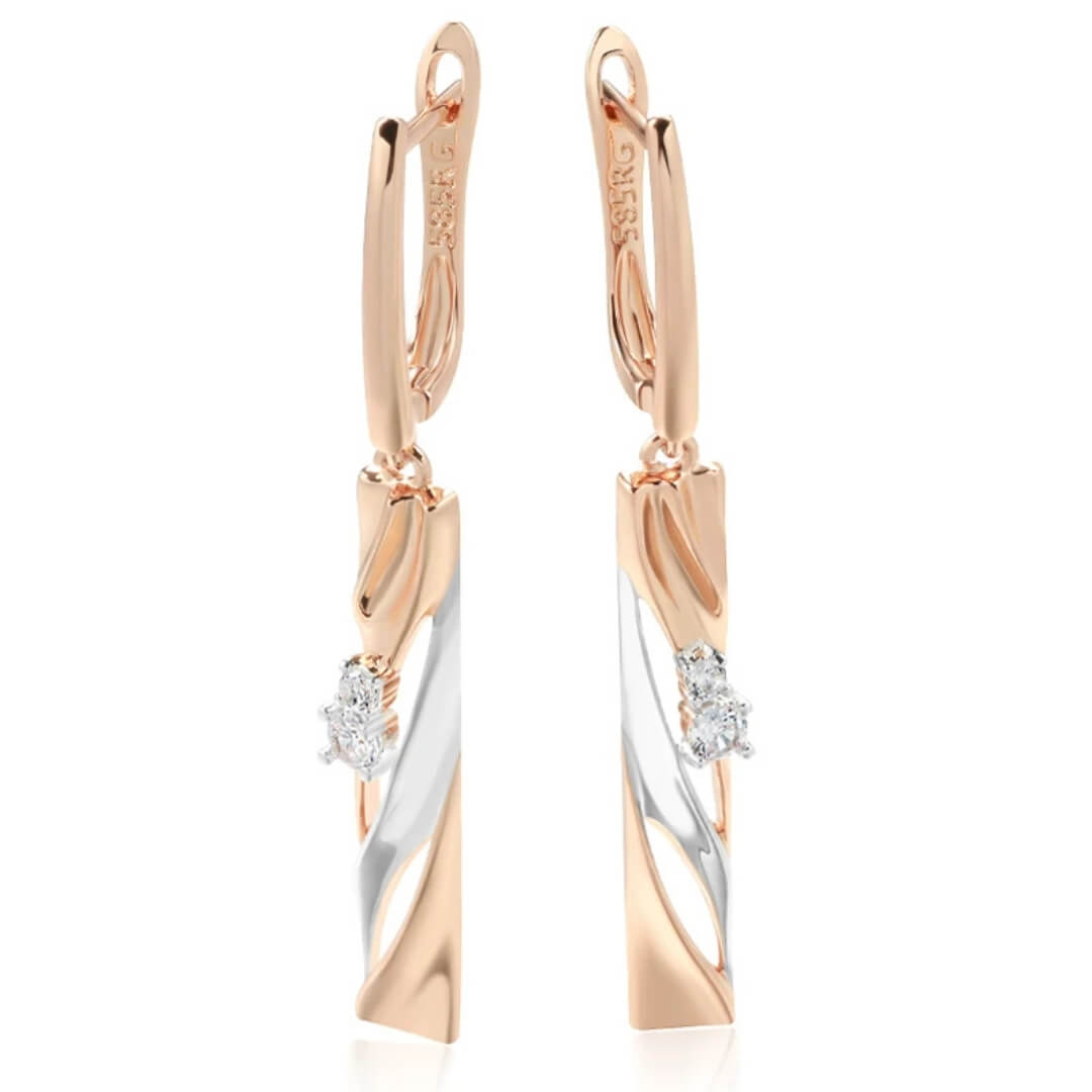 Elegant Rose Gold Drop Earrings - Diane Jewelry
