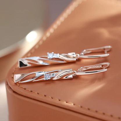 Elegant Rose Gold Drop Earrings - Diane Jewelry