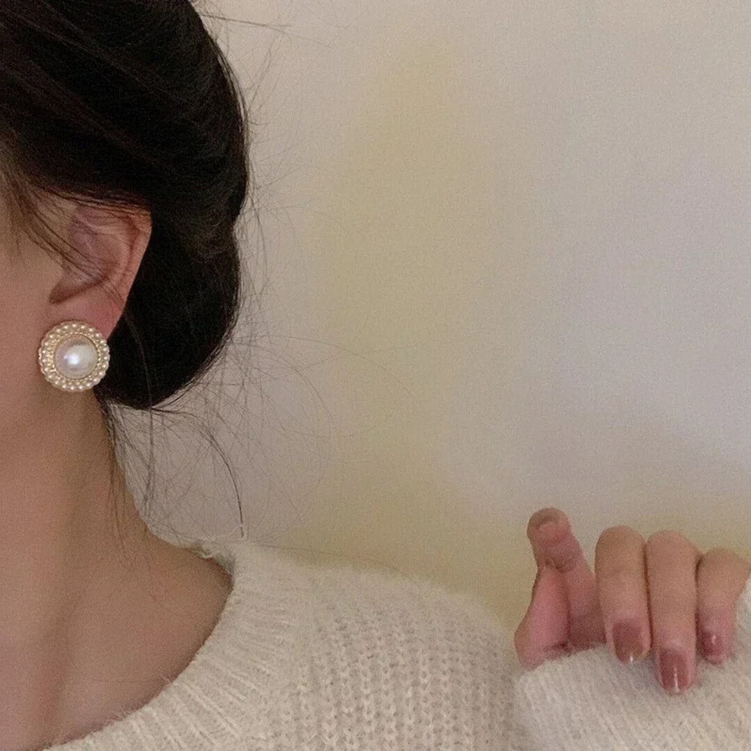 Vintage Pearl Stud Earrings Women - Diane Jewelry