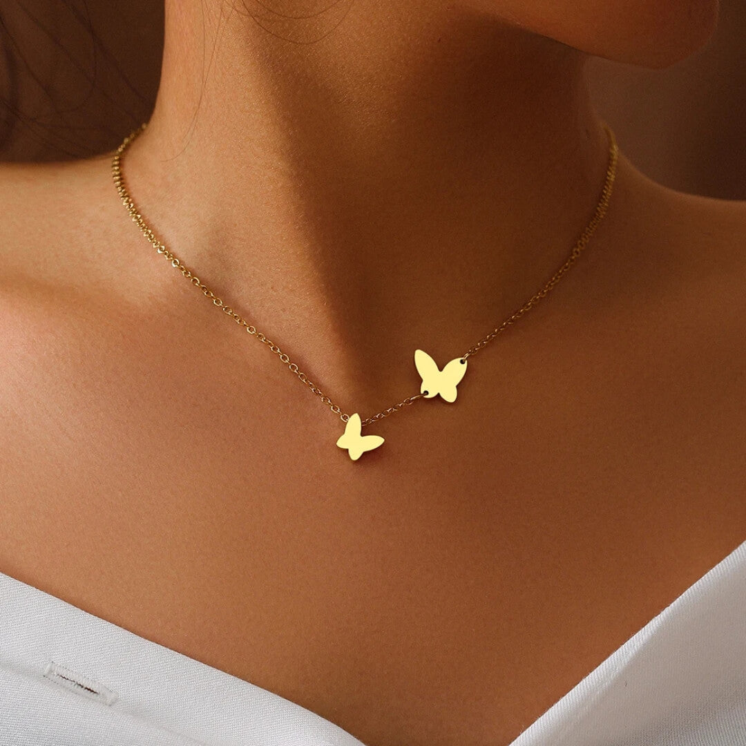 Gold Butterfly Pendant Necklace Women - Diane Jewelry