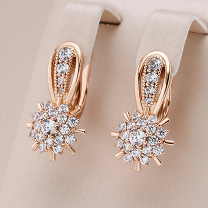 Rose Gold Crystal Stud Earrings - Diane Jewelry