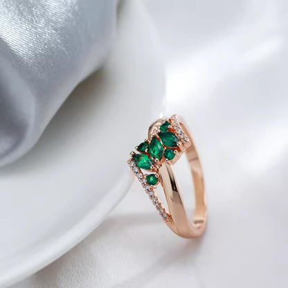 Elegant Emerald Rose Gold Ring - Diane Jewelry