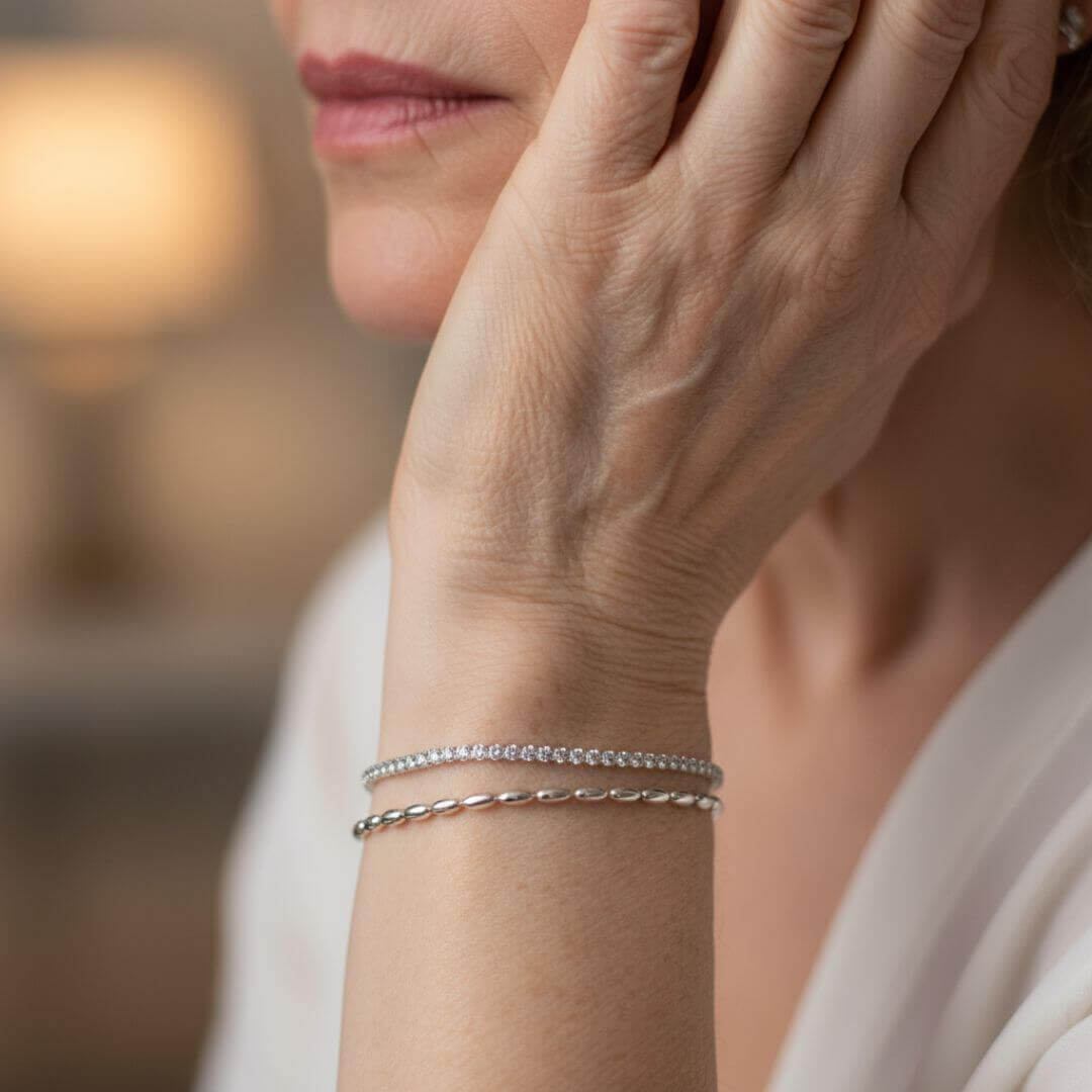 Silver Dainty Chain Bracelet Set Emma & Noah Jewelry