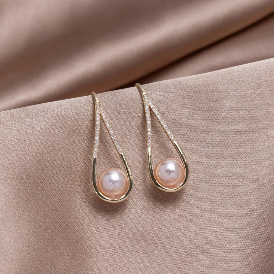 Elegant Pearl Teardrop Dangle Earrings - Diane Jewelry