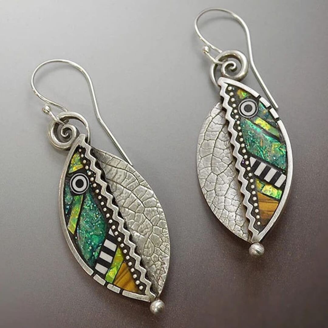 Bohemian Abstract Leaf Drop Earrings - Diane Jewelry