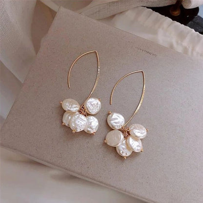 Gold Cluster Freshwater Pearl Earrings - Diane Jewelry