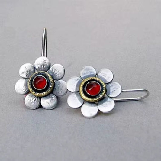 Vintage Flower Drop Dangle Earrings - Diane Jewelry