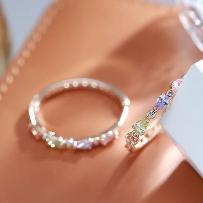 Colorful Gemstone Rose Gold Hoops - Diane Jewelry