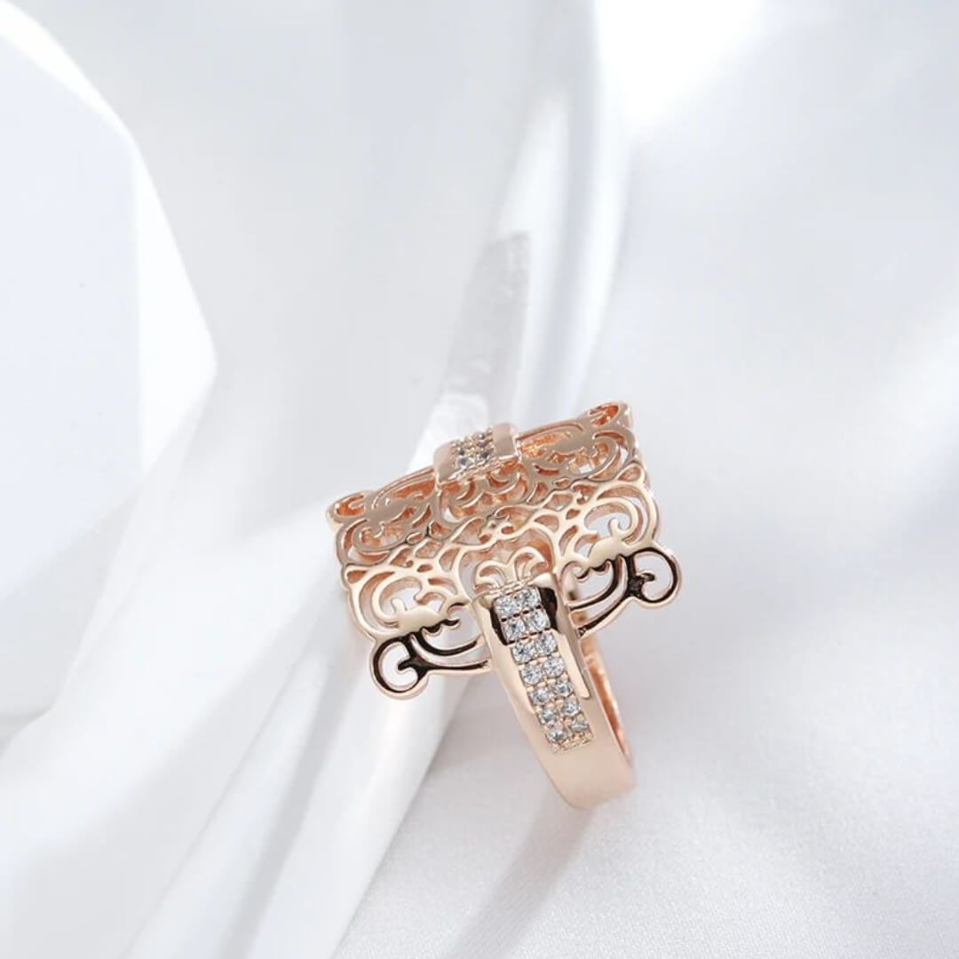 Rose Gold Vintage Filigree Ring - Diane Jewelry