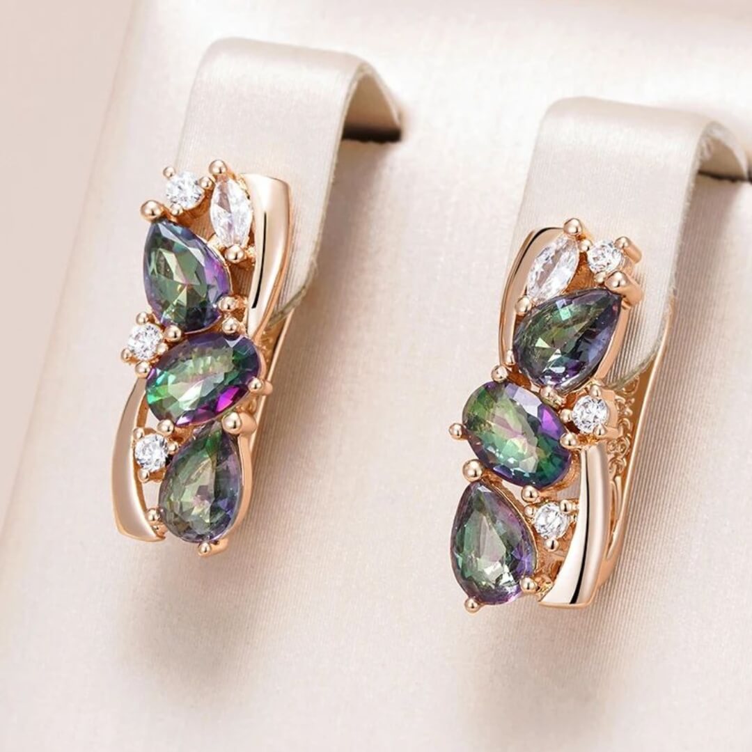 Mystic Topaz Rose Gold Earrings - Diane Jewelry