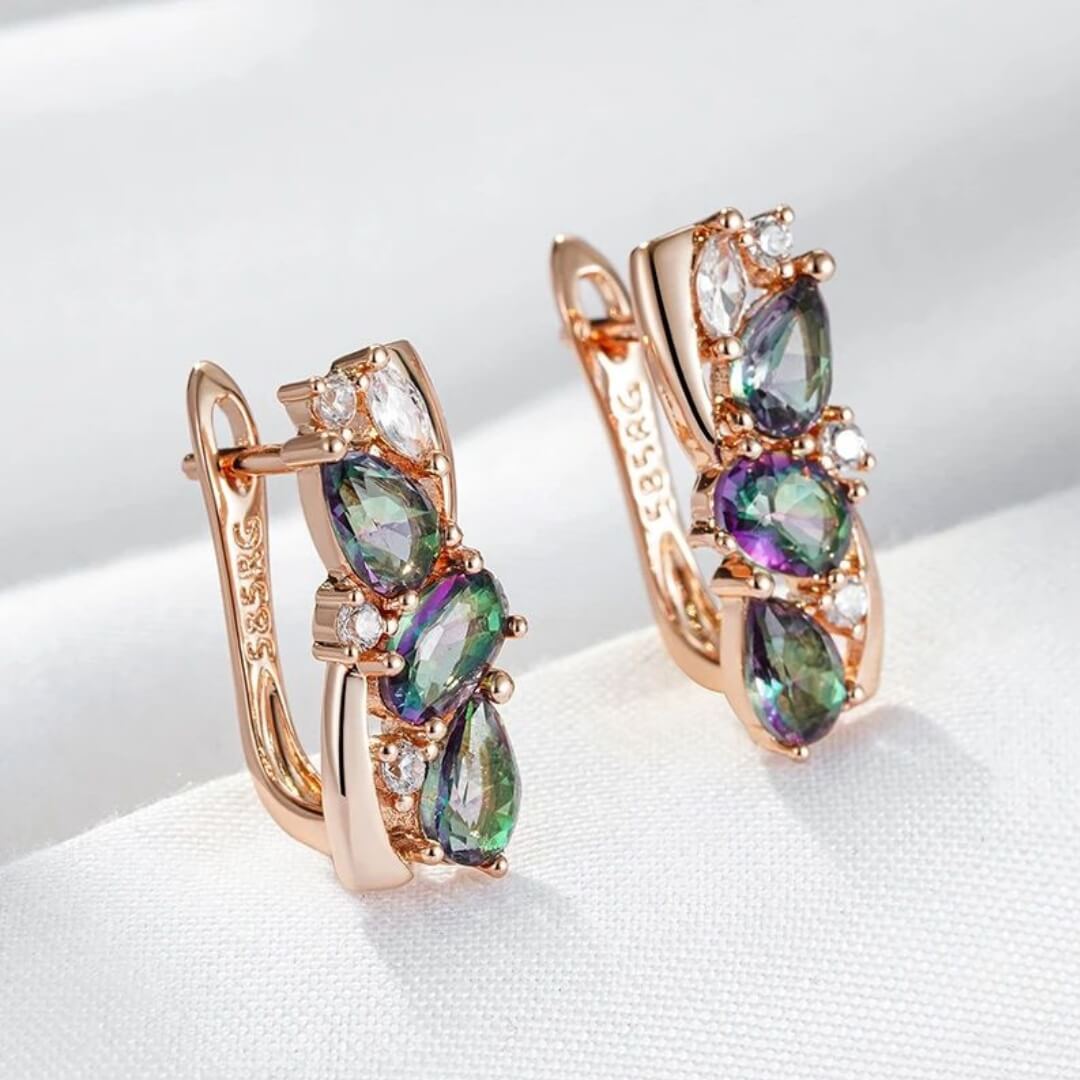 Mystic Topaz Rose Gold Earrings - Diane Jewelry