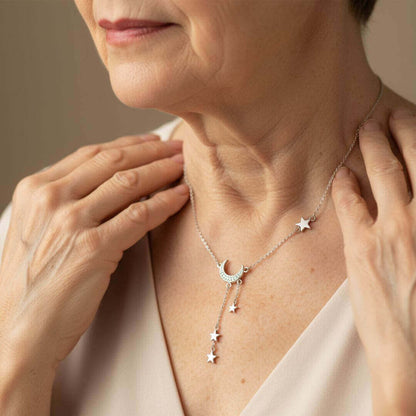 Moon Star Celestial Silver Necklace Emma & Noah Jewelry