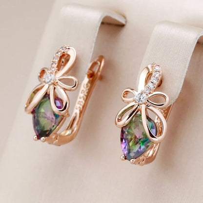 Mystic Topaz Bow Drop Earrings - Diane Jewelry