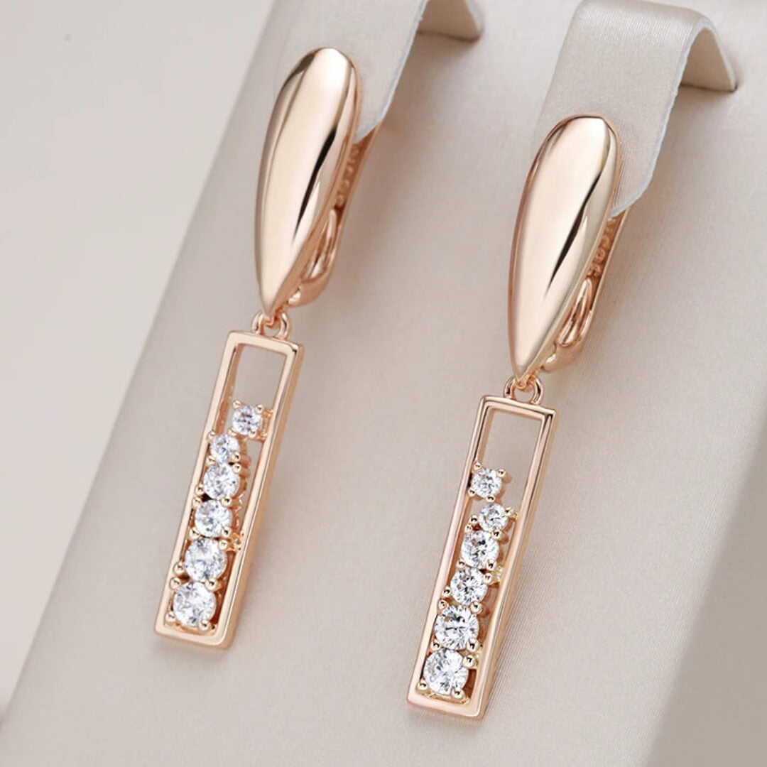 Geometric Gold Drop Earrings - Diane Jewelry