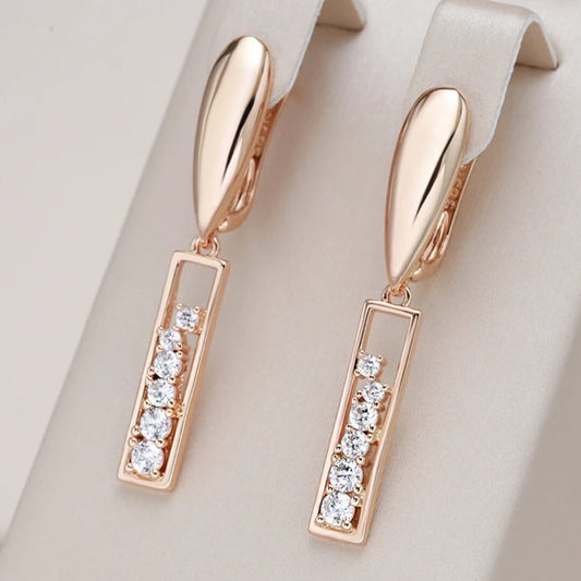 Geometric Gold Drop Earrings - Diane Jewelry
