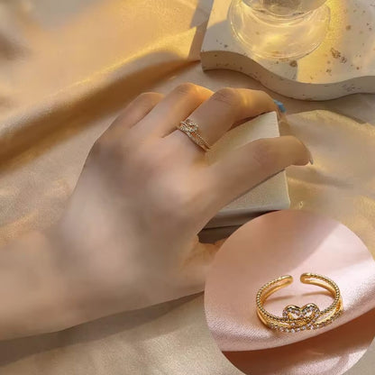 Adjustable Gold Heart Shape Ring - Diane Jewelry